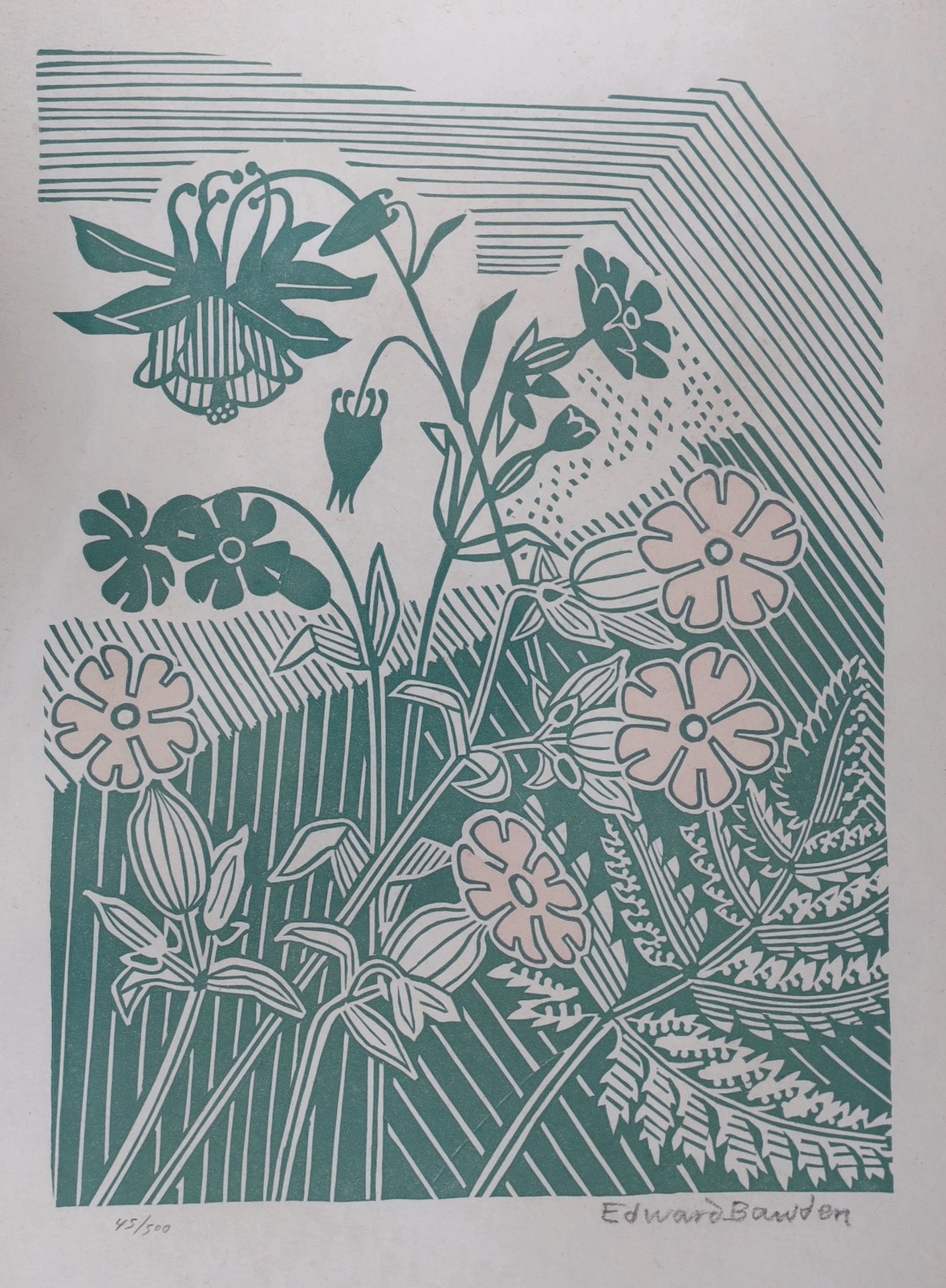 Edward Bawden (1903-1989), limited edition print, Field Flowers, signed in pencil, 45/500, overall 28 x 20cm